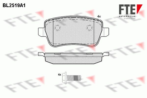 FTE Комплект тормозных колодок, дисковый тормоз BL2519A1