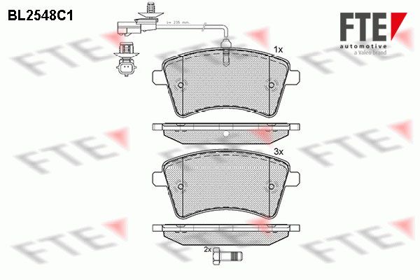 FTE Piduriklotsi komplekt,ketaspidur BL2548C1