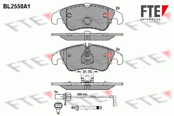 FTE Комплект тормозных колодок, дисковый тормоз BL2550A1