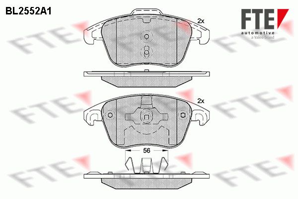 FTE Комплект тормозных колодок, дисковый тормоз BL2552A1