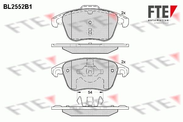 FTE Комплект тормозных колодок, дисковый тормоз BL2552B1