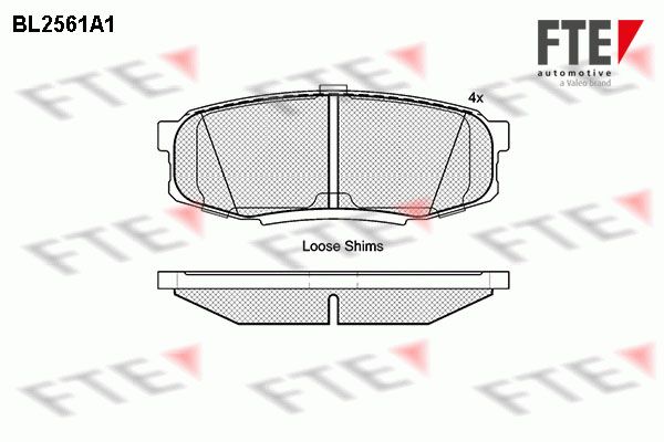 FTE Piduriklotsi komplekt,ketaspidur BL2561A1