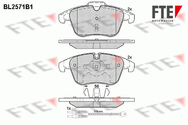 FTE Комплект тормозных колодок, дисковый тормоз BL2571B1