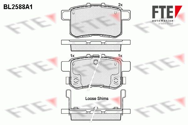 FTE Комплект тормозных колодок, дисковый тормоз BL2588A1