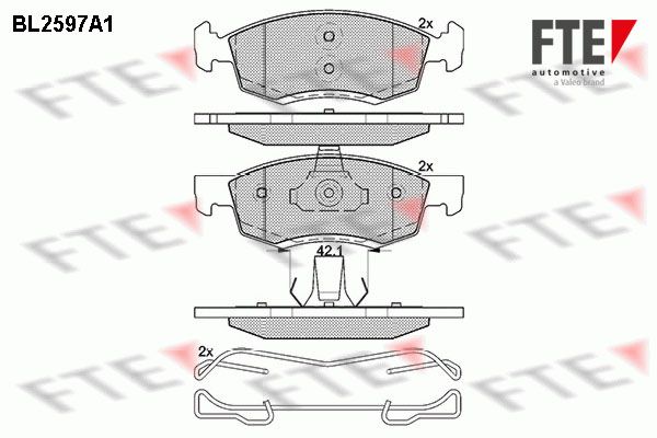 FTE Комплект тормозных колодок, дисковый тормоз BL2597A1