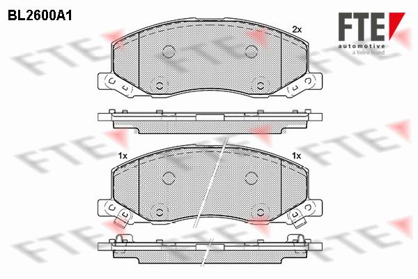 FTE Piduriklotsi komplekt,ketaspidur BL2600A1