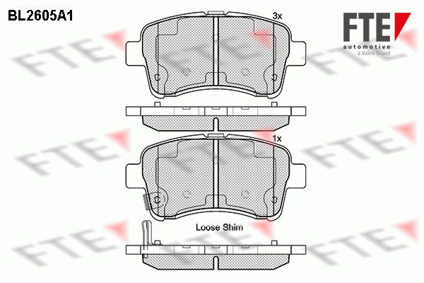 FTE Piduriklotsi komplekt,ketaspidur BL2605A1