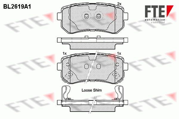 FTE Комплект тормозных колодок, дисковый тормоз BL2619A1