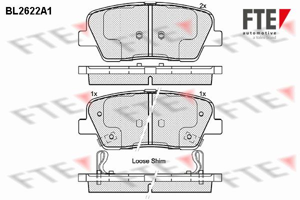 FTE Piduriklotsi komplekt,ketaspidur BL2622A1