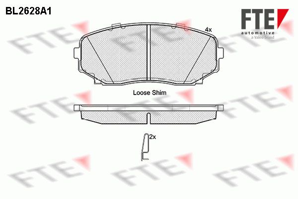 FTE Piduriklotsi komplekt,ketaspidur BL2628A1