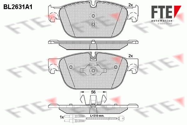 FTE Piduriklotsi komplekt,ketaspidur BL2631A1