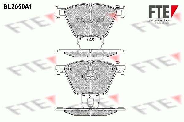 FTE Комплект тормозных колодок, дисковый тормоз BL2650A1