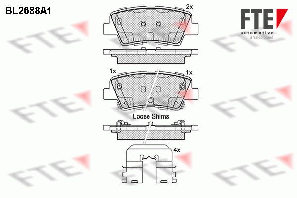 FTE Piduriklotsi komplekt,ketaspidur BL2688A1