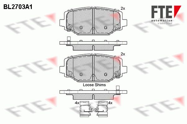 FTE Комплект тормозных колодок, дисковый тормоз BL2703A1