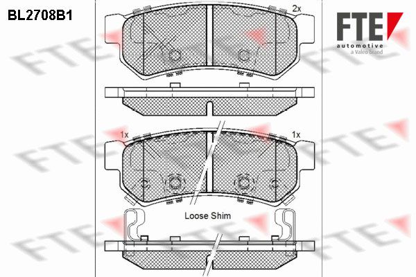 FTE Комплект тормозных колодок, дисковый тормоз BL2708B1