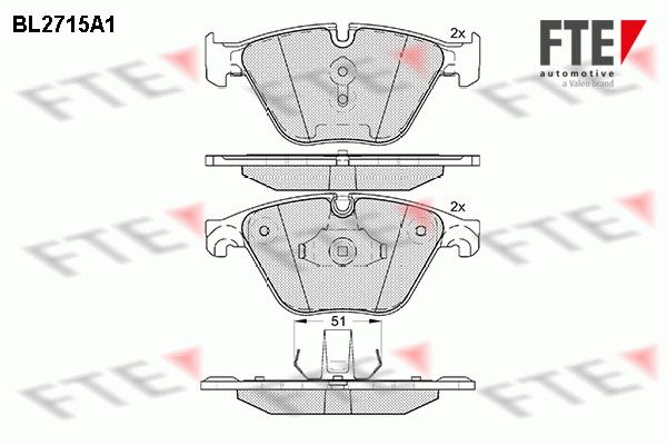 FTE Piduriklotsi komplekt,ketaspidur BL2715A1