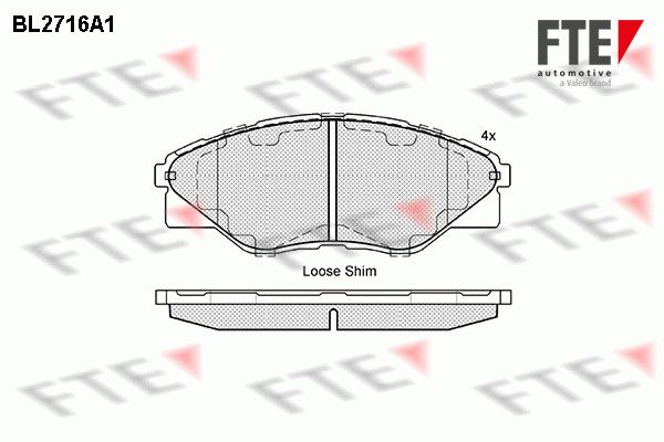 FTE Piduriklotsi komplekt,ketaspidur BL2716A1