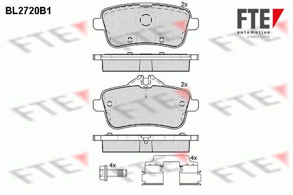 FTE Piduriklotsi komplekt,ketaspidur BL2720B1