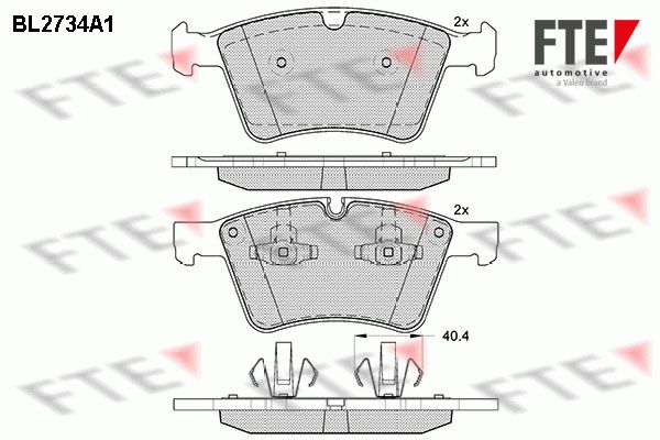 FTE Piduriklotsi komplekt,ketaspidur BL2734A1