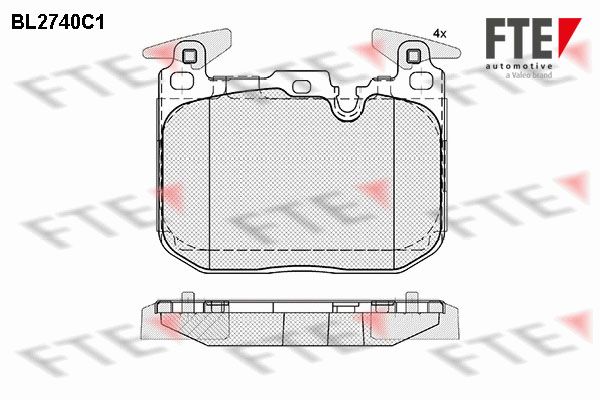 FTE Piduriklotsi komplekt,ketaspidur BL2740C1