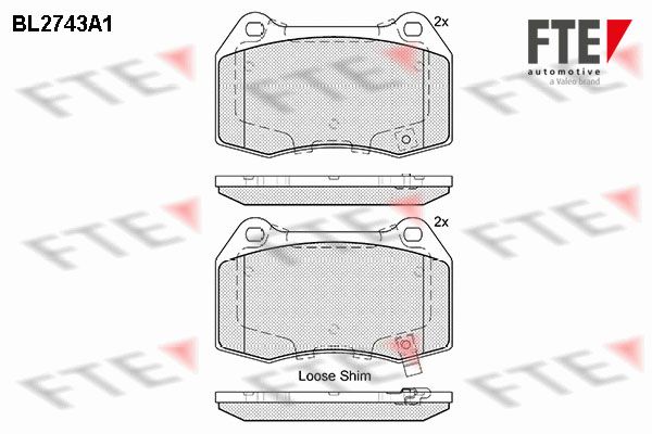 FTE Комплект тормозных колодок, дисковый тормоз BL2743A1