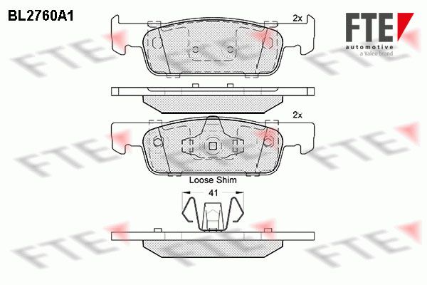 FTE Комплект тормозных колодок, дисковый тормоз BL2760A1