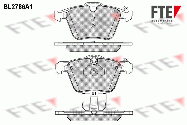 FTE Piduriklotsi komplekt,ketaspidur BL2786A1