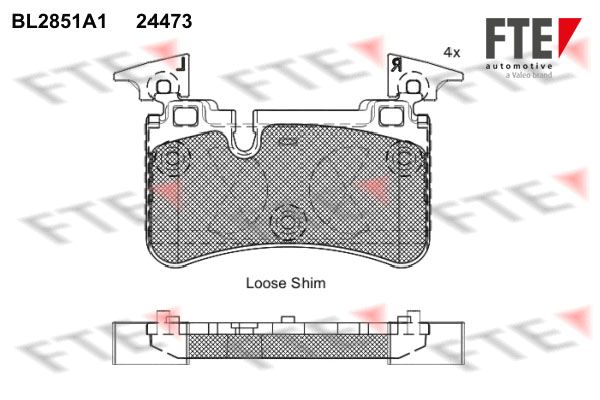 FTE Комплект тормозных колодок, дисковый тормоз BL2851A1