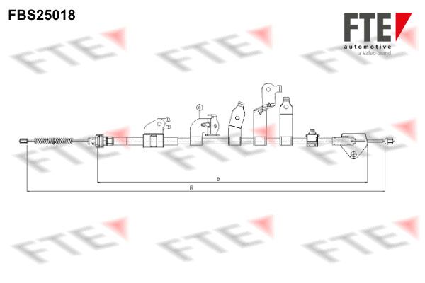 FTE Тросик, cтояночный тормоз FBS25018