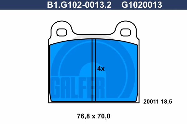 GALFER Комплект тормозных колодок, дисковый тормоз B1.G102-0013.2
