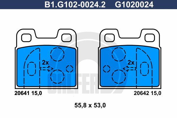 GALFER Комплект тормозных колодок, дисковый тормоз B1.G102-0024.2