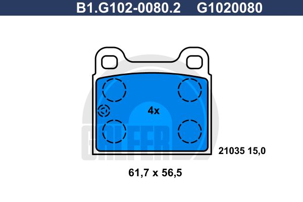 GALFER Комплект тормозных колодок, дисковый тормоз B1.G102-0080.2