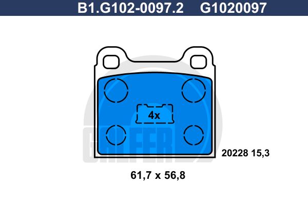 GALFER Комплект тормозных колодок, дисковый тормоз B1.G102-0097.2