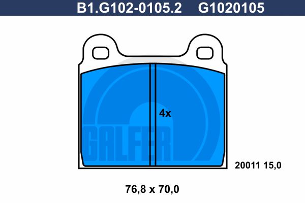 GALFER Комплект тормозных колодок, дисковый тормоз B1.G102-0105.2
