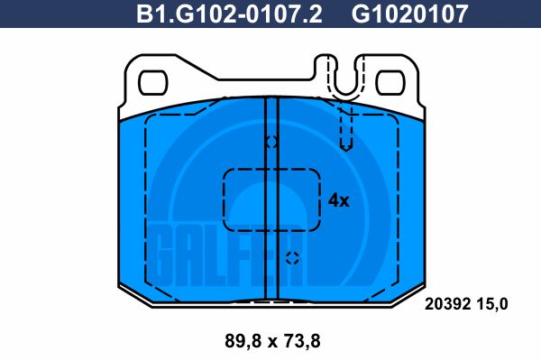 GALFER Комплект тормозных колодок, дисковый тормоз B1.G102-0107.2