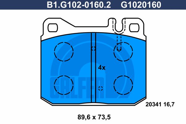 GALFER Комплект тормозных колодок, дисковый тормоз B1.G102-0160.2