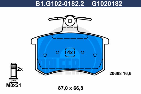 GALFER Комплект тормозных колодок, дисковый тормоз B1.G102-0182.2