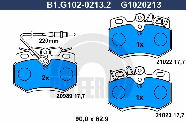 GALFER Комплект тормозных колодок, дисковый тормоз B1.G102-0213.2