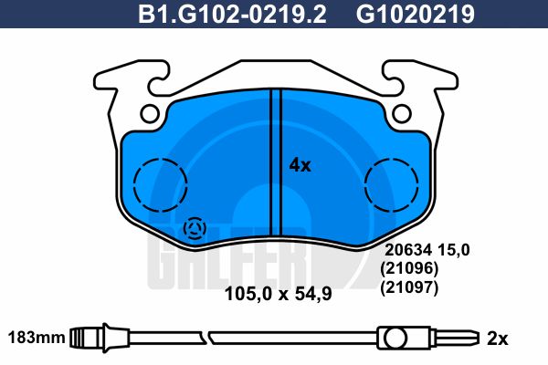 GALFER Комплект тормозных колодок, дисковый тормоз B1.G102-0219.2