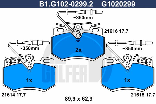 GALFER Комплект тормозных колодок, дисковый тормоз B1.G102-0299.2