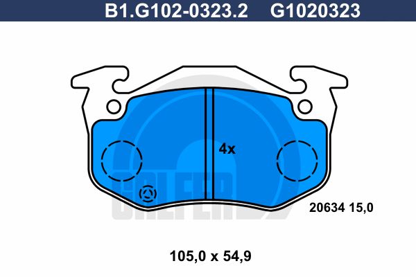 GALFER Комплект тормозных колодок, дисковый тормоз B1.G102-0323.2