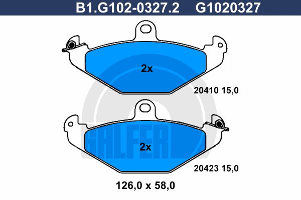 GALFER Piduriklotsi komplekt,ketaspidur B1.G102-0327.2