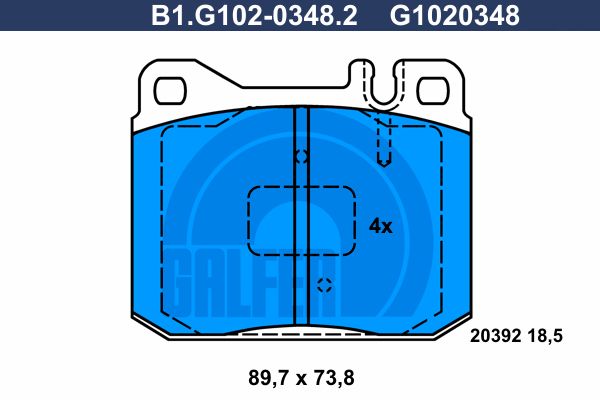 GALFER Комплект тормозных колодок, дисковый тормоз B1.G102-0348.2
