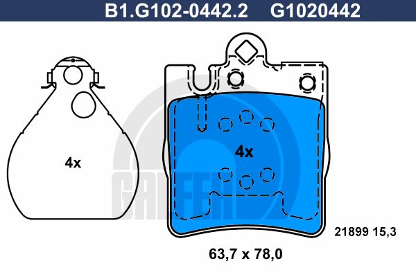 GALFER Piduriklotsi komplekt,ketaspidur B1.G102-0442.2