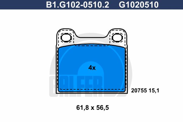 GALFER Комплект тормозных колодок, дисковый тормоз B1.G102-0510.2