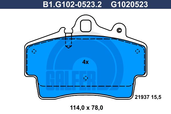 GALFER Комплект тормозных колодок, дисковый тормоз B1.G102-0523.2