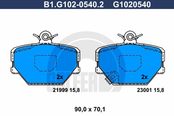 GALFER Комплект тормозных колодок, дисковый тормоз B1.G102-0540.2