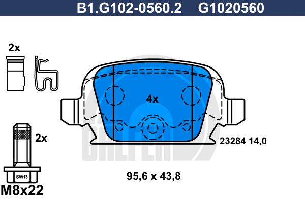 GALFER Комплект тормозных колодок, дисковый тормоз B1.G102-0560.2