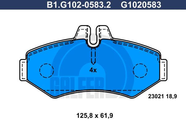 GALFER Piduriklotsi komplekt,ketaspidur B1.G102-0583.2