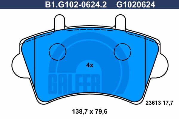 GALFER Комплект тормозных колодок, дисковый тормоз B1.G102-0624.2
